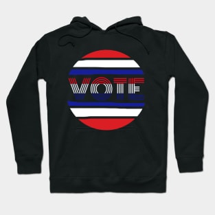 Vote.  Circle design with Red, White and Blue Vote Message for the 2020 US Presidential Election. Hoodie